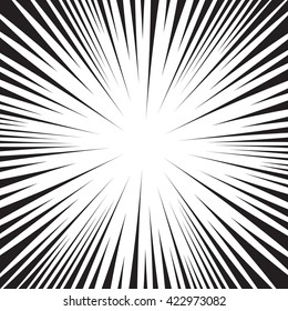Super speed oncoming comic line vector black and white background.