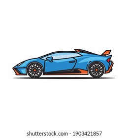 super sport car flat design