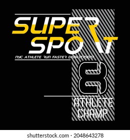 super sport design typography vectr illustration for print