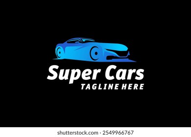 Super Esportes Auto Carro Logo Design Colorido Preto Fundo