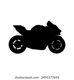 super sports bike silhouette side view vector