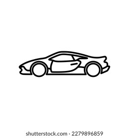 Super sports car outline icon. vector illustration in trendy style. Editable graphic resources for many purposes.