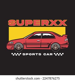 super sports car vector logo design