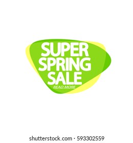 Super Spring Sale, speech bubble banner, element design template, app icon, vector illustration