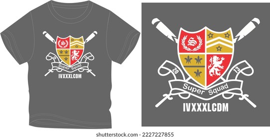 SUPER SQUAD LOGO. t shirt graphic design vector illustration \
