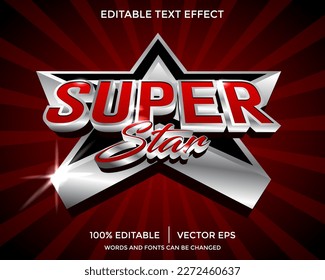 Super star 3d text effect. editable text style effect, suitable for super star theme