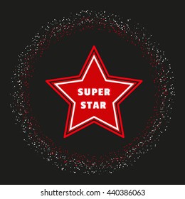 Super star. Award banner background. Celebration banner. Success Superstar Victory Winning Vector Concept. Reward ceremony decoration. Movie, music awarding layout. Vector illustration