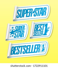 Super star, best seller - sale stickers set