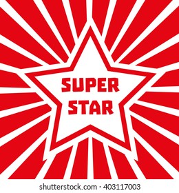 Super star. Reward banner background. Geometric Shape. Success Superstar Victory Vector Concept. Red carpet symbol. Sport leader, Movie, Business star emblem. Vector winning decorative illustration