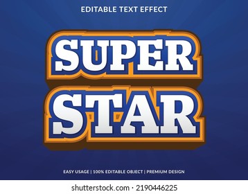 super star text effect template use for business logo and brand