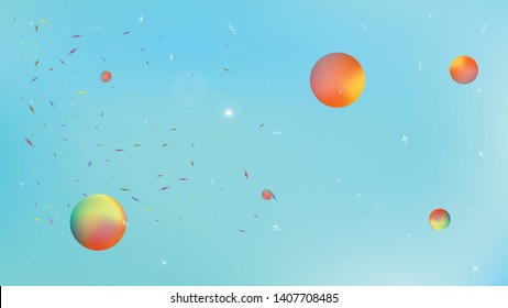 Super star themed background. Illustration, wallpaper. Astonomic hi-res and fresh. Stars, planets, signs. Colorful universe space background theme.