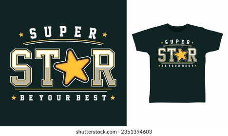 Super star typography cartoon tshirt arts design