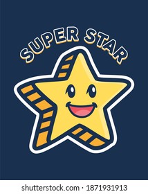 Diseño plano de ilustración de vector superestrella