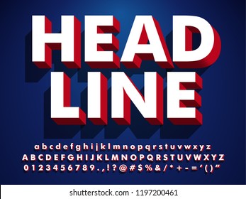 super strong bold 3d headline and title font effect, for poster banner flyer brochure and web design