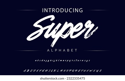 Super Stylish brush painted an uppercase vector letters, alphabet, typeface.