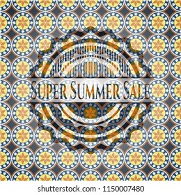 Super Summer Sale arabic style badge. Arabesque decoration.