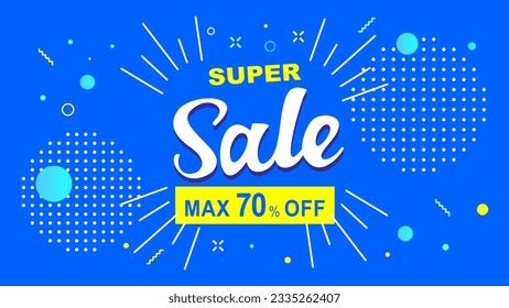 Super summer sale design, image illustration of summer bursting with carbonation. Light blue vector background material