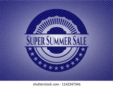 Super Summer Sale emblem with denim texture