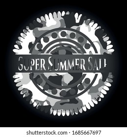 Super Summer Sale on grey camouflage pattern