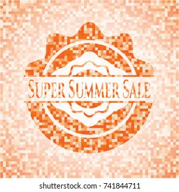 Super Summer Sale orange mosaic emblem
