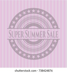 Super Summer Sale retro style pink emblem