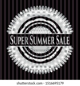 Super Summer Sale silver badge or emblem. Vector Illustration. Mosaic.