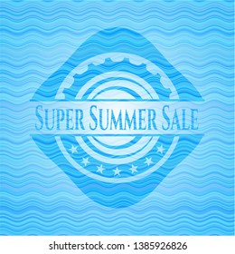 Super Summer Sale water wave representation badge. Vector Illustration. Detailed.