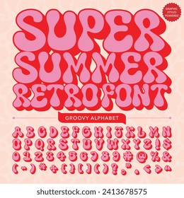 super summer vintage retro bold Font template