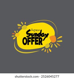 súper oferta de domingo texto etiqueta engomada Precio icono ilustración