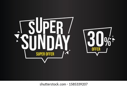 Super Sunday, special offer banner  vector illustration, EPS 