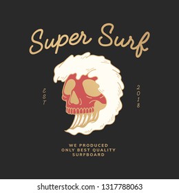 Vector de logotipo vintage de supersurf