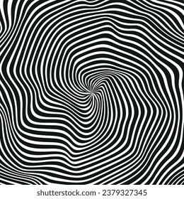 Super swirl silhouette in black and white wavy