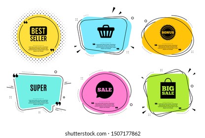 Super Symbol. Best Seller, Quote Text. Special Offer Sign. Best Value. Quotation Bubble. Banner Badge, Texting Quote Boxes. Super Text. Coupon Offer. Vector