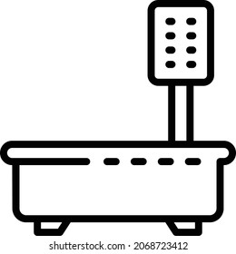Super Table Top Digital Weighling Scale Concept Vector Line Design, Weight Mesuring device Symbol, Mass balances Sign, Traditional Scale Stock Illustration