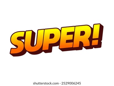 Super. Texteffekt-Design im bunten Stil mit 3D-Look