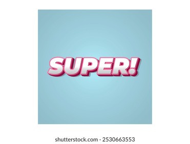 Super. Texteffekt-Design im bunten Stil mit 3D-Look