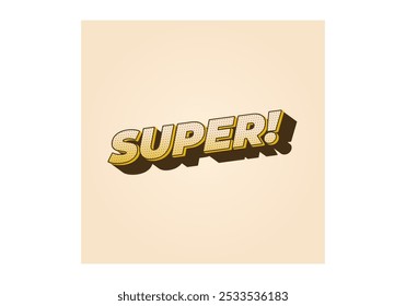 Super. Texteffekt-Design im bunten Stil mit 3D-Look