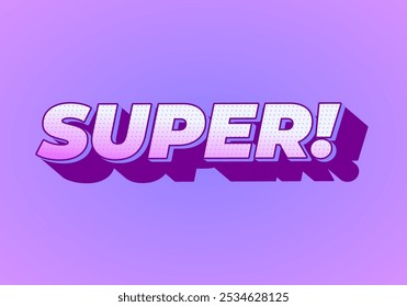 Super. Texteffekt-Design im bunten Stil mit 3D-Look