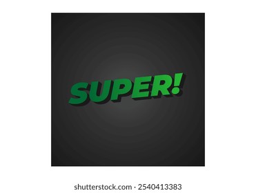 Super. Text effect design in colorful style with 3D look