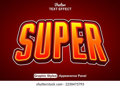 super text effect with graphic style and editable.