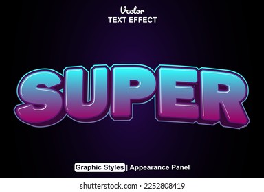 super text effect with graphic style and editable.