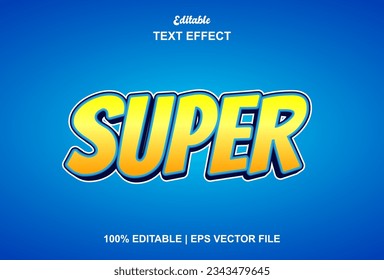 super text effect with orange color graphic style editable