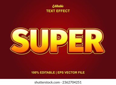 efecto supertexto con estilo gráfico de color naranja editable