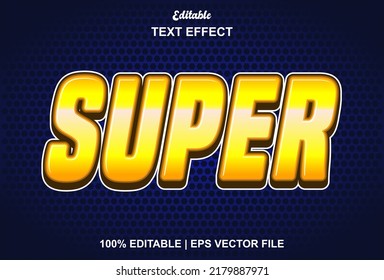 super text effect with yellow color and editable.