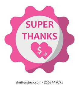 super thanks sticker vector. super thanks vector illustration