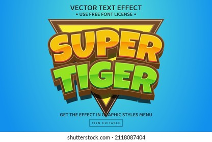 Super Tiger 3D Editable Text Effect Template