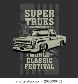 super truks, custom truck illustration