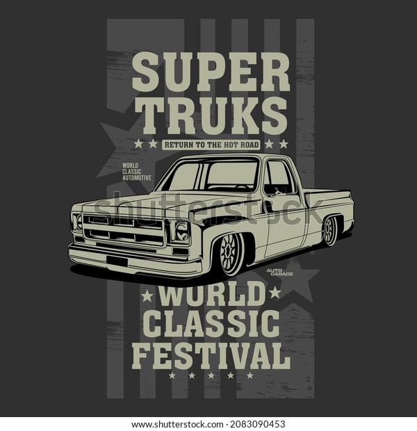 super truks, custom\
truck illustration