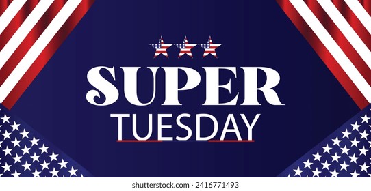 Super Tuesday Stylish Text illustration Design