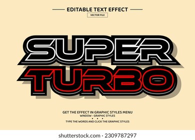 Super turbo 3D editable text effect template